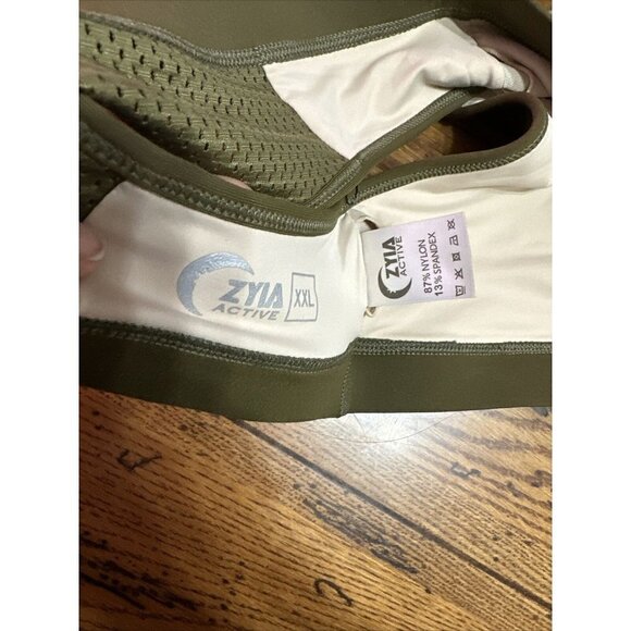 ZYIA Olive Grid Sports Bra Size XXLarge U1 NEW!! - Picture 5 of 5
